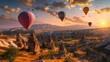 Cappadocia in Anatolia, Turkey is known for its stunning volcanic rock formations, particularly