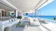 Artists view of living room in oceanfront condominium