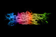 Abstract colorful flame pattern black background