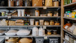Well-Ordered Pantry Abundant with Nutrient-Rich Foods