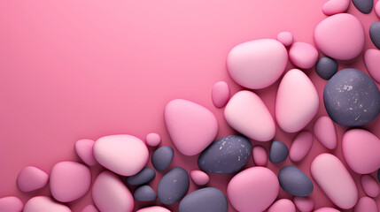 Wall Mural - Minimalist pebbles background in pastel tones