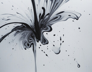 Wall Mural - Abstract background black ink in water colorful background