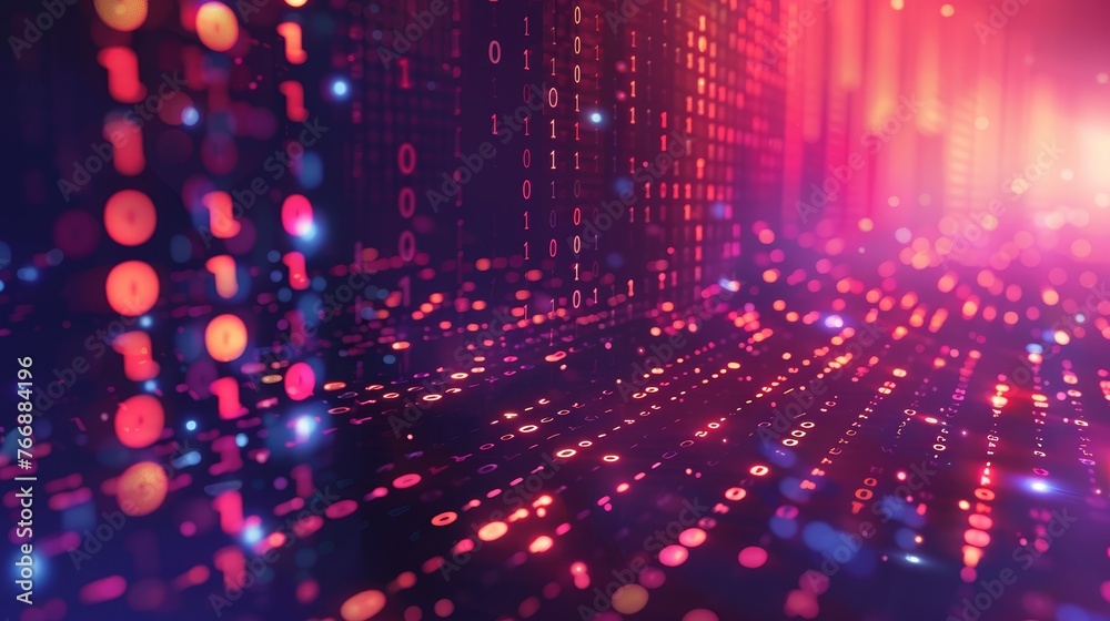 Technology Background : featuring a big data concept with binary ...