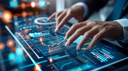 Poster - Business Technology Concept: Enterprise Resource Planning ERP Management...