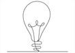 © Moshiur - Continuous one line drawing of light bulb out line vector art illustration
