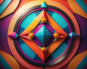 Poster - abstract background in the form of a geometric pattern. generative ai