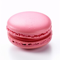 Wall Mural - Pink macaron on a clean white surface