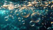 Modern illustration of bubbles under water