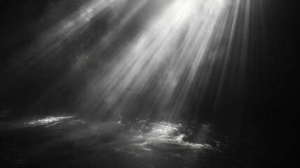 Poster - Overlay design or screen blending with rays of light on black abstract background