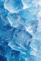 Poster - Closeup ice cubes texture. Background image. Created with Generative AI technology.