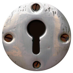 Round keyhole on an isolated transparent background