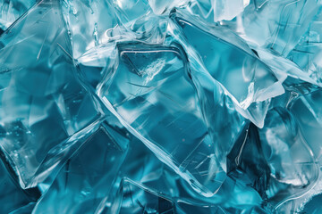 Poster - Closeup ice cubes texture. Background image. Created with Generative AI technology.