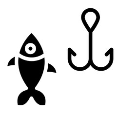 Wall Mural - fishing glyph 