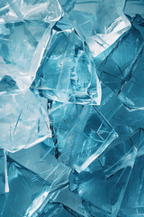 Poster - Closeup ice cubes texture. Background image. Created with Generative AI technology.