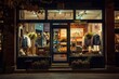 A storefront with bright lights on at night, attracting attention from passersby on the street