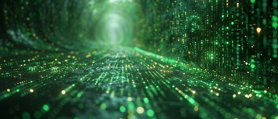Leinwandbilder - Concept of digital transformation. Binary code. Programming.