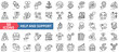 © Uniconlabs - Help and support icon collection set. Containing assistance, service, aid, desk, guidance, relief, backing icon. Simple line vector.