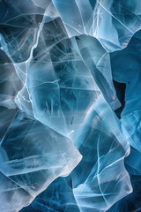 Poster - Closeup ice surface texture. Background image. Created with Generative AI technology.