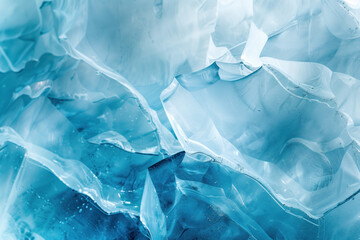 Poster - Closeup ice surface texture. Background image. Created with Generative AI technology.