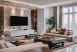 Dubai luxurious interior living room, light walls