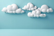 cloud, 3D Style, rendering, light blue background