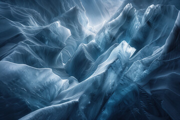 Poster - Abstract ice surface texture. Background image. Created with Generative AI technology.