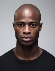 Poster - ID Photo: Young black Man in T-shirt for Passport 02