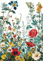 an array of colorful flowers and plants