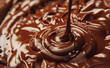 Melted Bliss: Close-Up of Sweet Chocolate