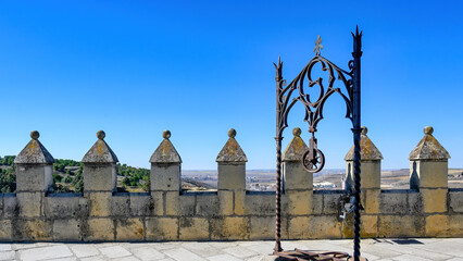 Poster - Water well and fortified merlons in tower, Alcazar of Segovia, Spain