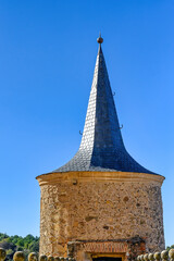 Poster - Architectural features in Alcazar of Segovia, a medieval tourist attraction in Spain