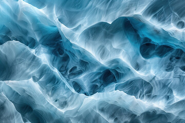 Poster - Closeup ice surface texture. Background image. Created with Generative AI technology.