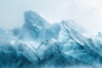 Poster - Surreal ice glacier landscape. Background image. Created with Generative AI technology.