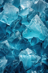 Poster - Closeup ice surface texture. Background image. Created with Generative AI technology.