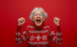 Festive Frenzy: Senior Lady Rocking an Ugly Christmas Sweater