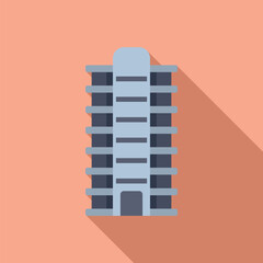 Poster - Real estate building icon flat vector. Construction city area. Medical residence office