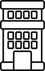 Sticker - City multistory building icon outline vector. Area plan city. Office style clinic