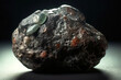 Fraipontite is rare precious natural stone on black background. AI generated. Header banner mockup with space.