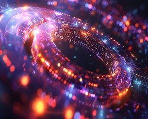 Poster - Captivating Quantum Computational Dance An Ethereal Visualization of Surging Particles and Pulsing Energy