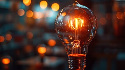 Poster - Innovation: A lightbulb glowing brightly