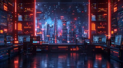 Leinwandbilder - Infographic for training, webinar, e-learning or e-book concept in digital futuristic style. Modern illustration during the dark of the night.