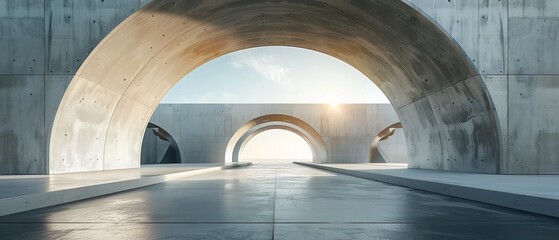 Leinwandbilder - The floor of an abstract futuristic building is bare.