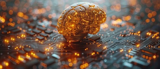 Aufkleber - Printed circuit board representing artificial intelligence (AI). Modern computer technology that utilizes artificial intelligence (AI), data mining, and deep learning.