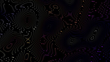 Leinwandbilder - Animated abstract technology black background random dots and grid 4K. Random dots