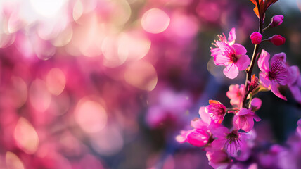 Wall Mural - pink flowers in spring