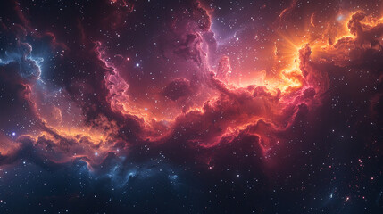 a nebula mobius strip, in the style of vibrant colors. ai generative