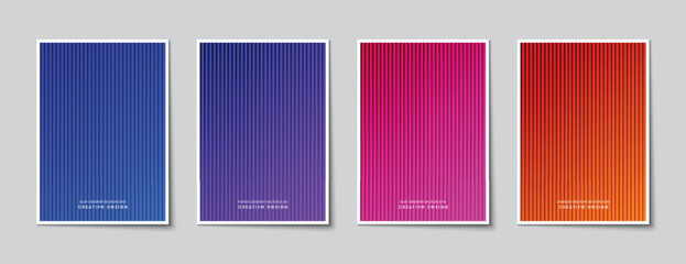 Poster - Halftone gradient premium graphic design background template collection. Colors blue, purple, orange