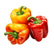red and yellow peppers isolated on transparent background