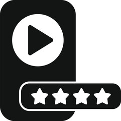 Poster - Video smartphone content icon simple vector. Rating media online. Click button