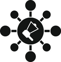 Poster - online loud marketing scheme icon simple vector. pay master. change group